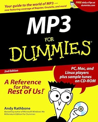 mp3 for dummies 1st edition andy rathbone 076450858x, 978-0764508585
