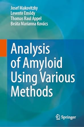 analysis of amyloid using various methods 1st edition josef makovitzky ,levente emody ,thomas raul appel