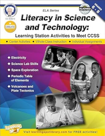 mark twain grades 6 8 literacy in science and technology workbook common core state standards learning