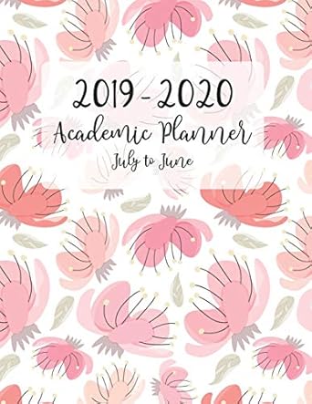 2019 2020 academic planner july to june custom cherry blossom floral motif full academic year with holidays