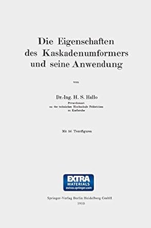 die eigenschaften des kaskadenumformers und seine anwendung 1st edition herman s hallo 3662324350,