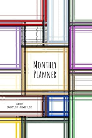 monthly planner colorful squares 24 months january 1 2020 december 31 2021 6 x 9 1st edition atkins avenue