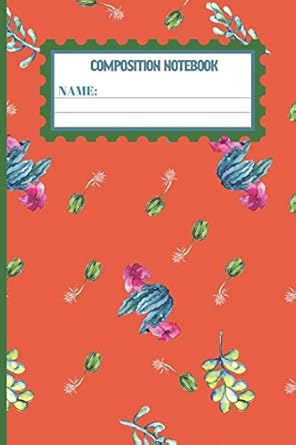 composition notebook cactus gifts for women men kids and teens cute and elegant cinnabar cactus blank lined