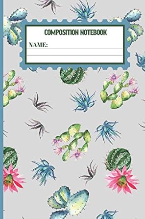 composition notebook cactus gifts for women men kids and teens cute and elegant gainsboro cactus blank lined