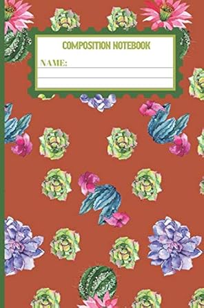 composition notebook cactus gifts for women men kids and teens cute and elegant red stage cactus blank lined
