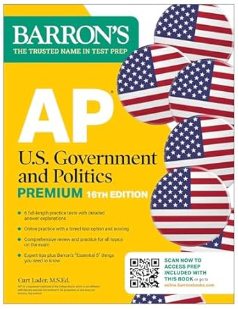 ap u s government and politics premium   prep book with 6 practice tests + comprehensive review + online