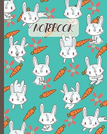 notebook cute rabbits and carrots cartoon lined notebook diary track log and journal gift idea for boys girls