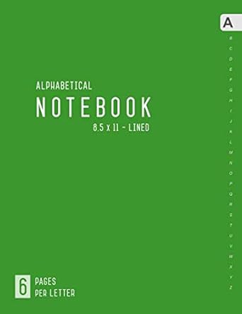 alphabetical notebook 8 5 x 11 6 pages per letter lined journal organizer large with a z tabs printed