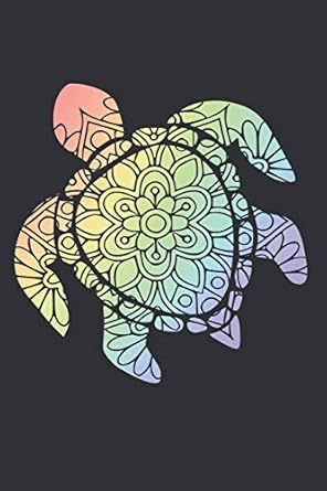 sea turtle rainbow mandala notebook small lined journal 1st edition kingbob gifter 1090301022, 978-1090301024