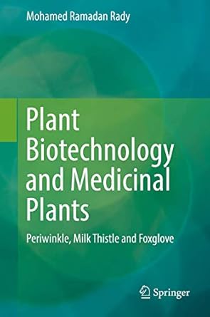 plant biotechnology and medicinal plants periwinkle milk thistle and foxglove 1st edition mohamed ramadan