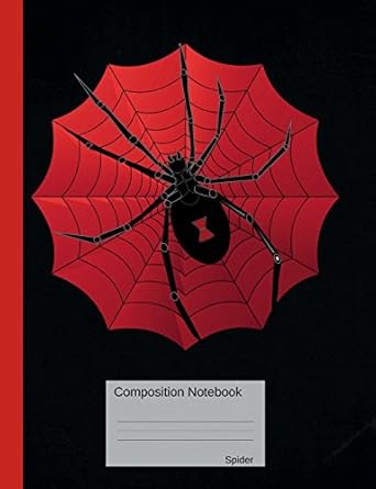 spider composition notebook wide ruled lined book to write in for school take notes for kids students
