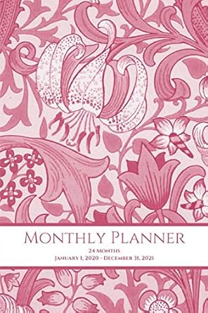 monthly planner vintage floral 24 months january 1 2020 december 31 2021 6 x 9 1st edition atkins avenue