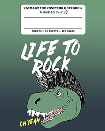primary composition notebook grades k 2 like to rock oh yeah story paper journal dashed midline and picture
