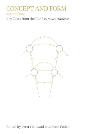 concept and form volume 1 selections from the cahiers pour lanalyse 1st edition peter hallward ,knox peden