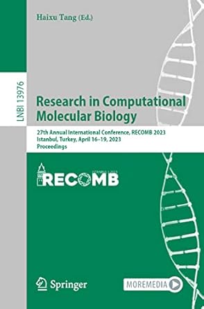 research in computational molecular biology 27th annual international conference recomb 2023 istanbul turkey