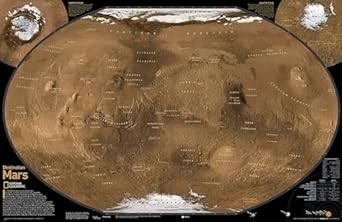 national geographic mars wall map laminated 1st edition national geographic maps reference 0792250095,