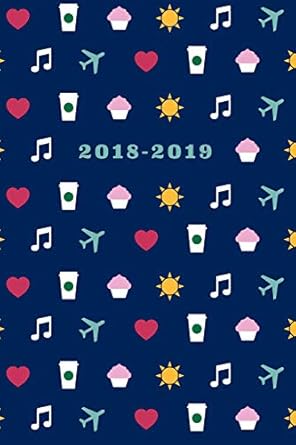 2018 2019 navy icons july 2018 december 2019 6 x 9 1st edition creative notebooks 172179168x, 978-1721791682