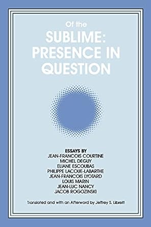 of the sublime presence in question essays by jean francois courtine michel deguy eliane escoubas philippe