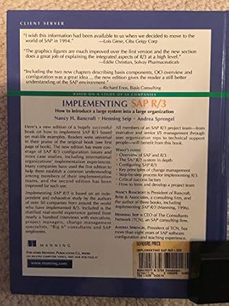 implementing sap r/3 how to introduce a large system into a large organization 1st edition nancy h bancroft