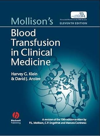 mollisons blood transfusion in clinical medicine 1st edition harvey g klein ,david j anstee 0632064544,