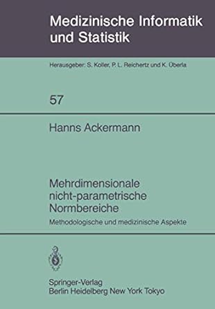 mehrdimensionale nicht parametrische normbereiche methodologische und medizinische aspekte 1st edition hanns