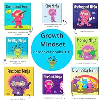 Ninja Life Hacks Growth Mindset 8 Hardcover Book Bundle