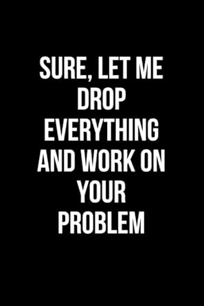 sure let me drop everything and work on your problem notebook funny accounting coworker gift funny gift