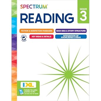 spectrum reading 3rd grade workbooks activity book covering nonfiction and fiction passages story structure