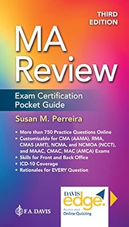 ma review exam certification pocket guide 1st edition susan perreira ms rma 1719645167, 978-1719645164