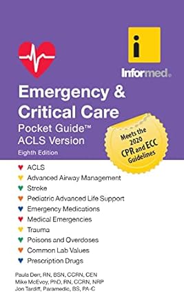 emergency and critical care pocket guide revised 1st edition paula derr 1284237982, 978-1284237986