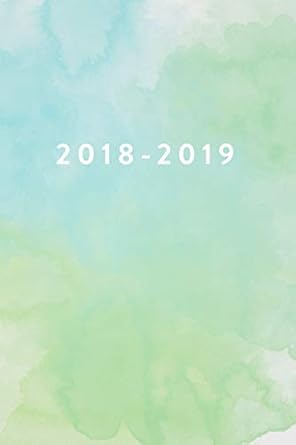 2018 2019 18 month weekly and monthly planner 2018 2019 green watercolour july 2018 december 2019 6 x 9 1st