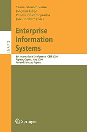 enterprise information systems 8th international conference iceis 2006 paphos cyprus may 23 27 2006 revised
