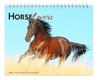 horse lovers 2026 7 5 x 6 inch monthly double view easel desk calendar browntrout animals horses equestrian