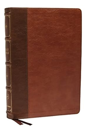 kjv holy bible large print verse by verse with cross references brown leathersoft comfort print king james