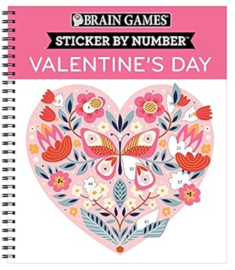 brain games sticker by number valentines day 1st edition publications international ltd ,brain games ,new