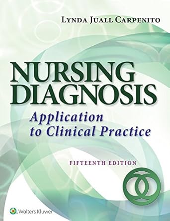 nursing diagnosis application to clinical practice 1st edition lynda juall carpenito rn msn crnp 1496338413,