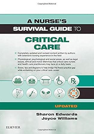 a nurses survival guide to critical care 1st edition sharon l edwards edd sfhea ntf msc pgcea dipn rn ,joyce