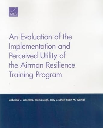 evaluation of the implementation and perceived utility of the airman resilience training program 1st edition