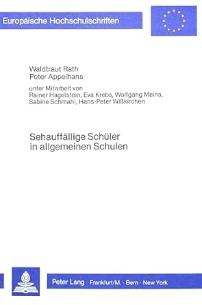 sehauffallige schuler in allgemeinen schulen sehbeeintrachtigung als variable schulischen lernens 1st edition