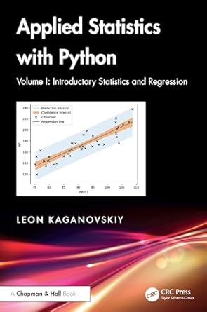 applied statistics with python 1st edition leon kaganovskiy 1032751932, 978-1032751931