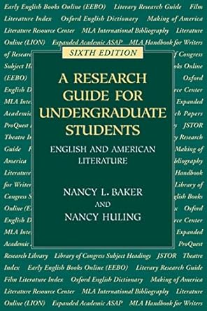 research guide for undergraduate students 1st edition nancy l baker ,nancy huling 0873529243, 978-0873529242