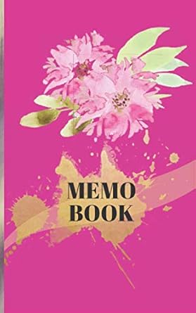 memo book pink flowers on purple design cover 5 x 8 convient size 60 pages custom flower design memo pages