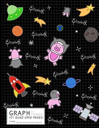 graph paper notebook elizabeth space pigs and rockets math science lab notes with 1/4 quad grid graph paper