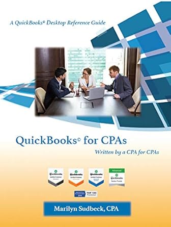 quickbooks for cpas written by a cpa for cpas 1st edition marilyn sudbeck 1732481202, 978-1732481206