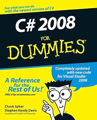 c# 2008 for dummies 1st edition stephen r sphar 0470191090, 978-0470191095