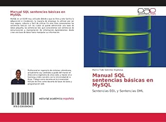 manual sql sentencias basicas en mysql sentencias ddl y sentencias dml 1st edition marco tulio sanchez