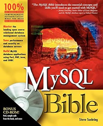 mysql bible w/cd 1st edition steve suehring 0764549324, 978-0764549328