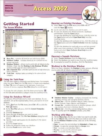 microsoft access 2002 quick source guide 1st edition quick source 1930674910, 978-1930674912