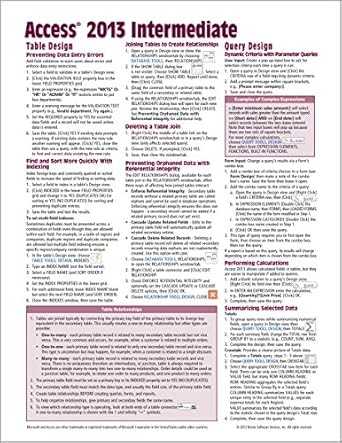 microsoft access 2013 intermediate quick reference guide 1st edition beezix inc 1936220903, 978-1936220908