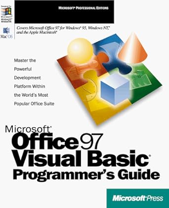 microsoft office 97 visual basic programmers guide 1st edition microsoft corporation 1572313404,
